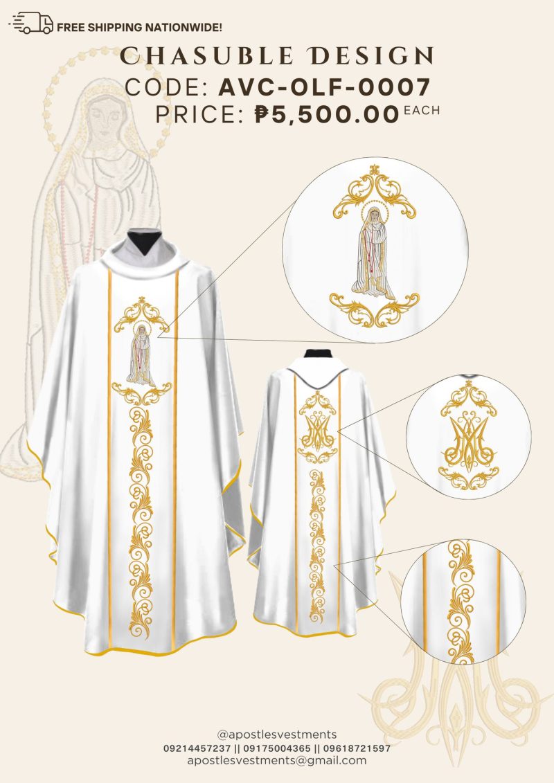 OUR LADY OF FATIMA CHASUBLE DESIGNS (AVC-OLF-0007)