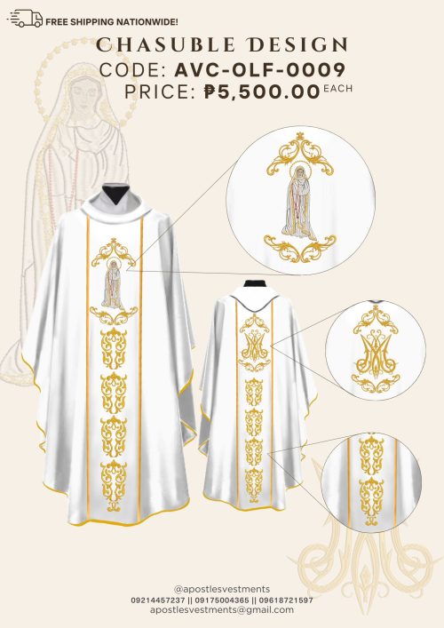 OUR LADY OF FATIMA CHASUBLE DESIGNS (AVC-OLF-0009)