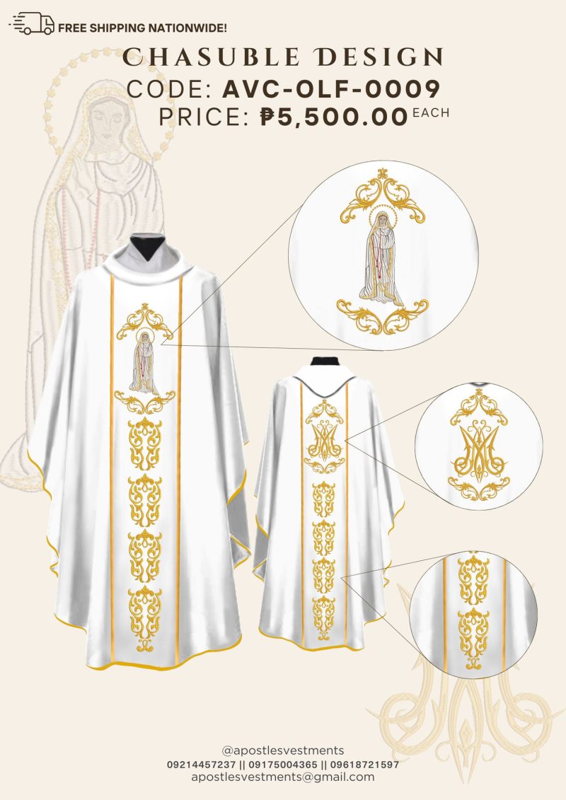 OUR LADY OF FATIMA CHASUBLE DESIGNS (AVC-OLF-0009)