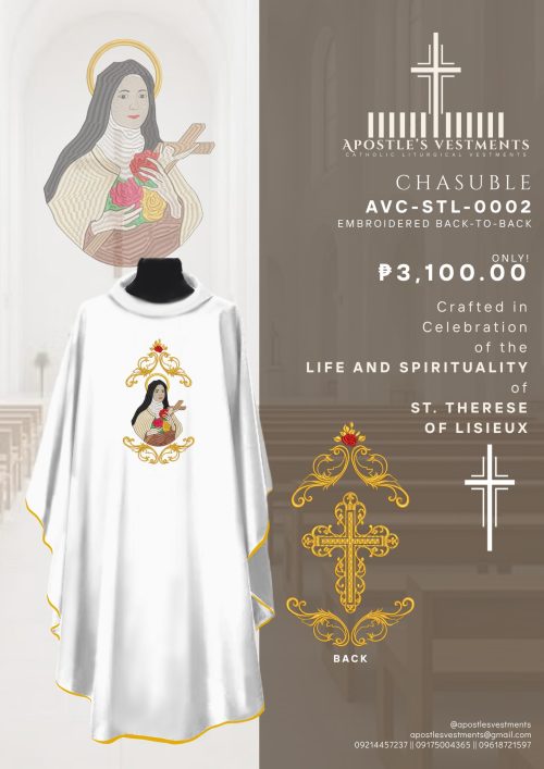ST. THERESE OF LISIEUX CHASUBLE DESIGN (AVC-STL-0002)