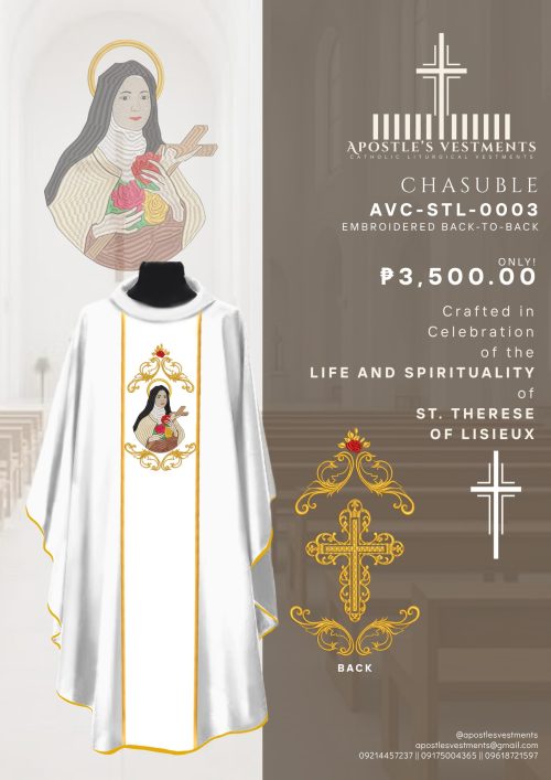 ST. THERESE OF LISIEUX CHASUBLE DESIGN (AVC-STL-0003)
