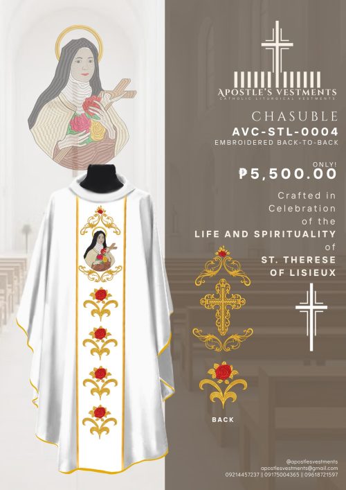 ST. THERESE OF LISIEUX CHASUBLE DESIGN (AVC-STL-0004)