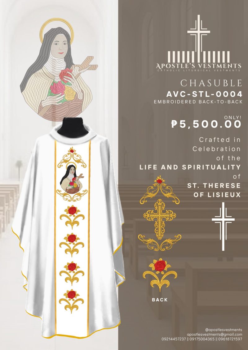 ST. THERESE OF LISIEUX CHASUBLE DESIGN (AVC-STL-0004)