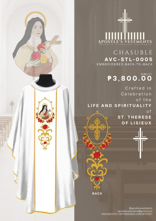 ST. THERESE OF LISIEUX CHASUBLE DESIGN (AVC-STL-0005)