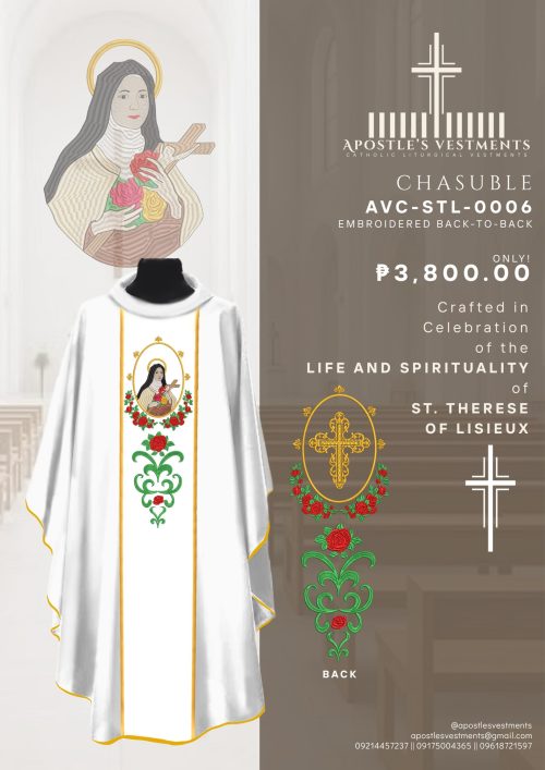 ST. THERESE OF LISIEUX CHASUBLE DESIGN (AVC-STL-0006)
