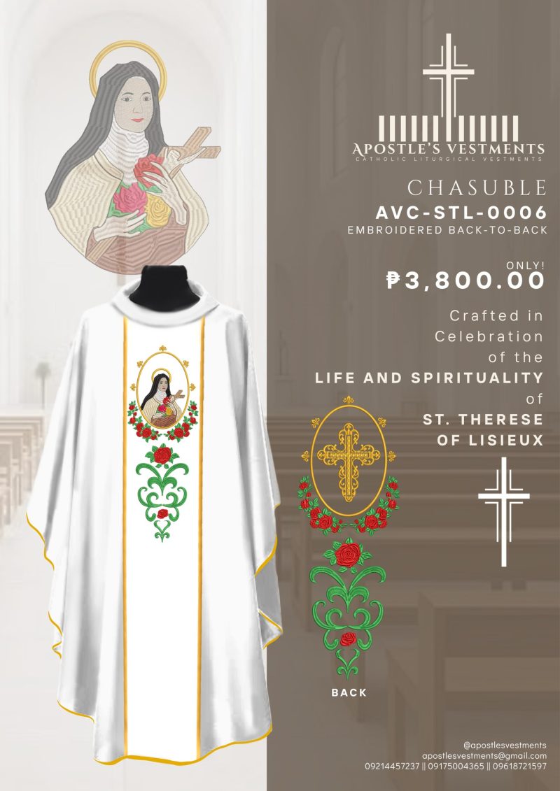 ST. THERESE OF LISIEUX CHASUBLE DESIGN (AVC-STL-0006)