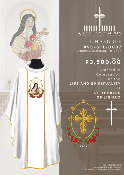ST. THERESE OF LISIEUX CHASUBLE DESIGN (AVC-STL-0007)