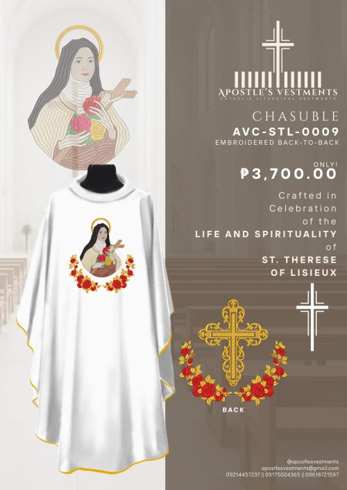 ST. THERESE OF LISIEUX CHASUBLE DESIGN (AVC-STL-0009)