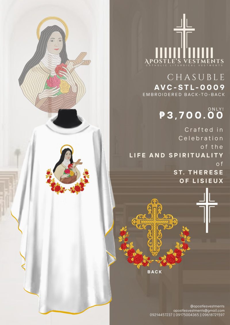 ST. THERESE OF LISIEUX CHASUBLE DESIGN (AVC-STL-0009)