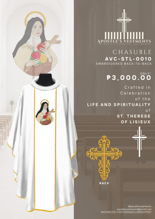 ST. THERESE OF LISIEUX CHASUBLE DESIGN (AVC-STL-0010)