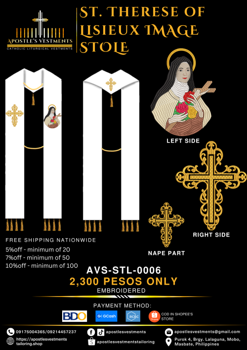 ST. THERESE OF LISIEUX STOLE (AVS-STL-0006)
