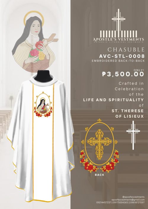 ST. THERESE OF LISIEUX CHASUBLE DESIGN (AVC-STL-0008)