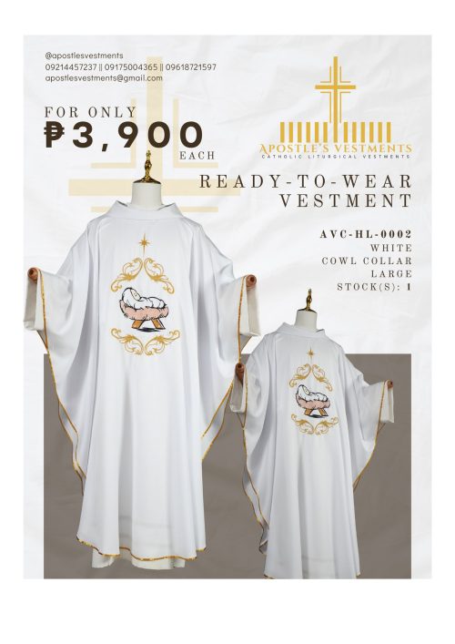 HOLY INFANT EMBROIDERED CHASUBLE (AVC-HL-0002)