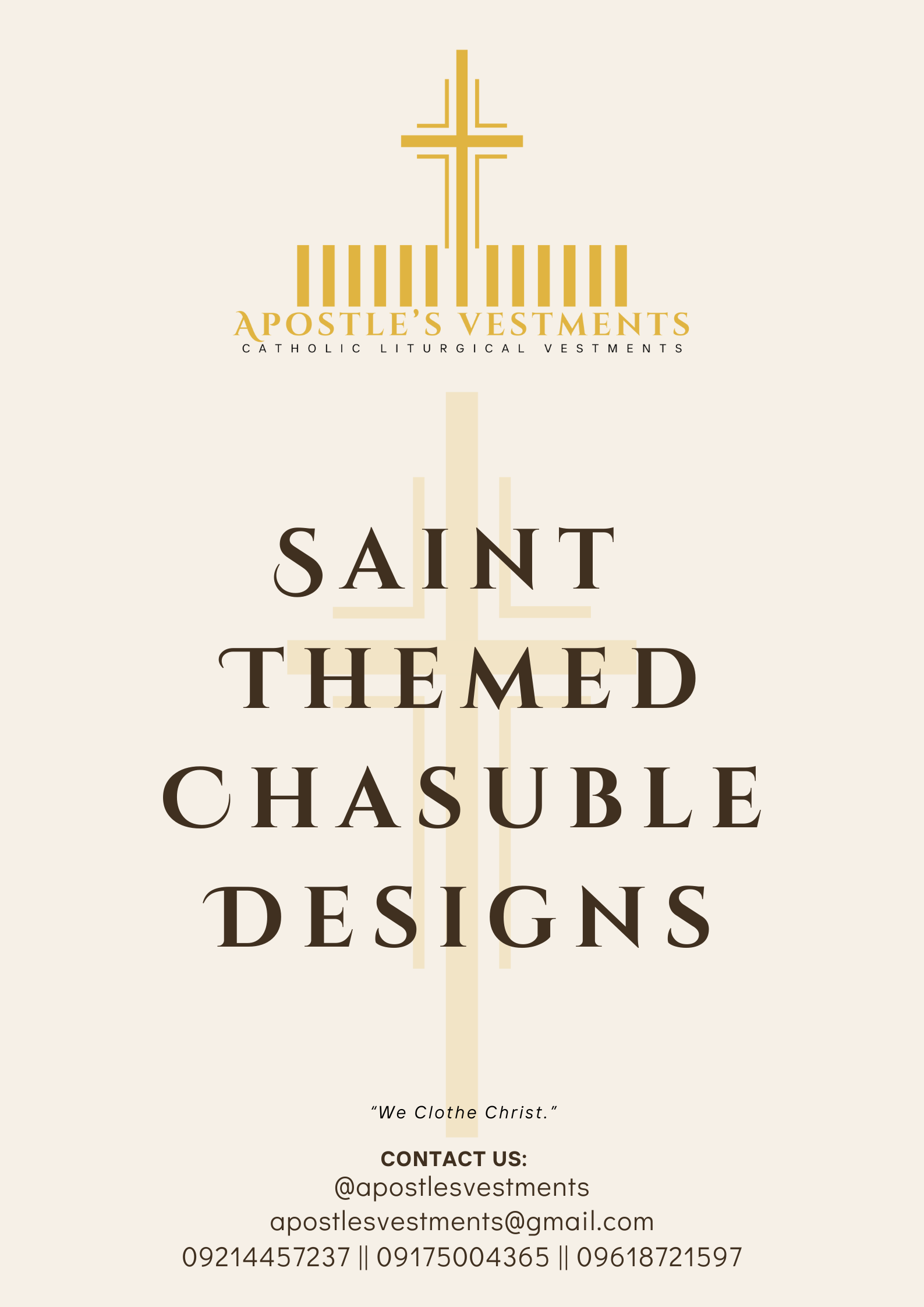 SAINT THEMED CHASUBLE DESIGNS