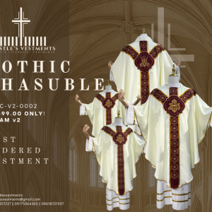 EMBROIDERED GOTHIC CHASUBLE (AVGC-V2-0002.V2)