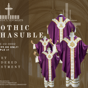 AVGC-V2-0002.V1 EMBROIDED GOTHIC CHASUBLE (AVGC-V2-0002.V1)