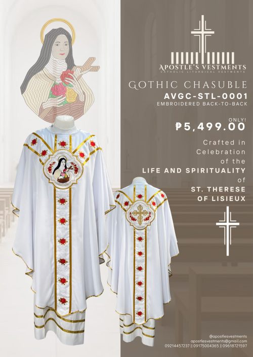 ST. THERESE OF LISIEUX GOTHIC CHASUBLE DESIGN (AVGC-STL-0001)