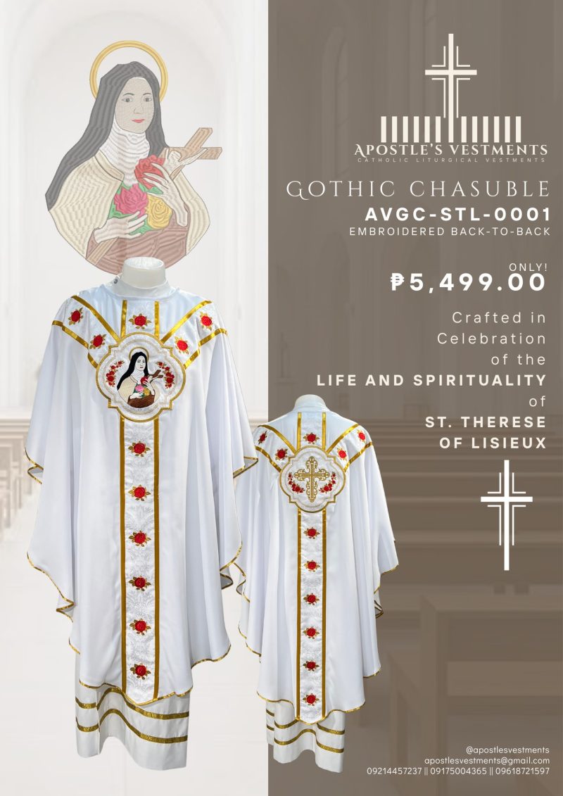 ST. THERESE OF LISIEUX GOTHIC CHASUBLE DESIGN (AVGC-STL-0001)