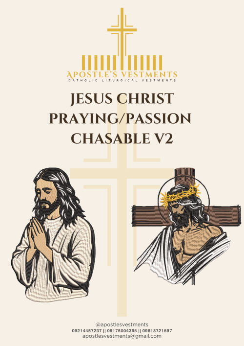 JESUS CHRIST PRAYING AND PASSION CHASUBLE V2 EASTERN CHASUBLE V2 DESIGNS (AVC-V2-EASTERN-0001)
