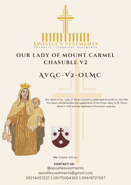 OUR LADY OF MOUNT CARMEL GOTHIC CHASUBLE V2 DESIGN (AVGC-V2-OLMC-0001)