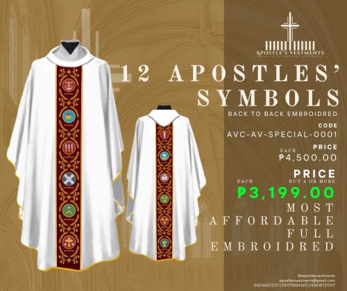 12 APOSTLES' SYMBOLS CHASUBLE DESIGN ( AVC-AV-SPECIAL-0001)
