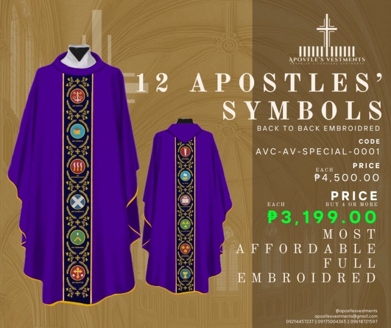 12 APOSTLES' SYMBOLS CHASUBLE DESIGN ( AVC-AV-SPECIAL-0001)