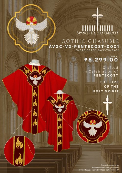 PENTECOST GOTHIC CHASUBLE V2 DESIGNS (AVGC-V2-PENTECOST-0001)