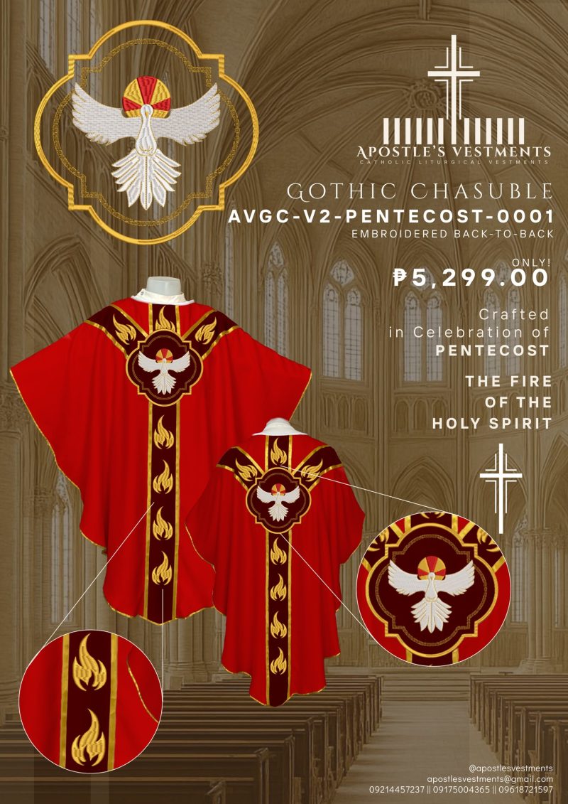 AVGC-V2-PENTECOST-0001 PENTECOST GOTHIC CHASUBLE V2 DESIGNS (AVGC-V2-PENTECOST-0001)
