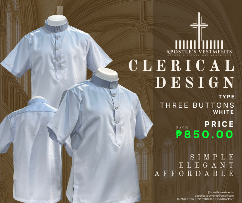 CLERICAL POLO (THREE BUTTONS)