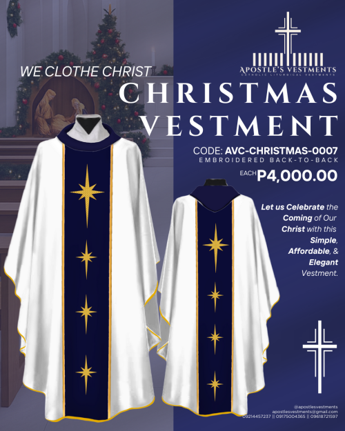 EMBROIDERED CHRISTMAS CHASUBLE DESIGN (AVC-CHRISTMAS-0007)