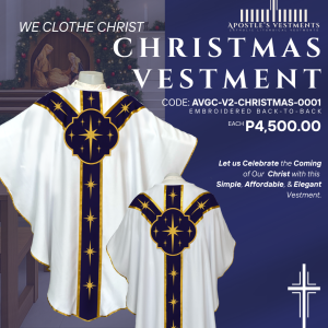 EMBROIDERED CHRISTMAS  GOTHIC CHASUBLE DESIGN V2 (AVGC-V2-CHRISTMAS-0001)