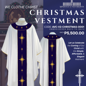 EMBROIDERED CHRISTMAS CHASUBLE DESIGN V2 (AVC- V2-CHRISTMAS-0001)