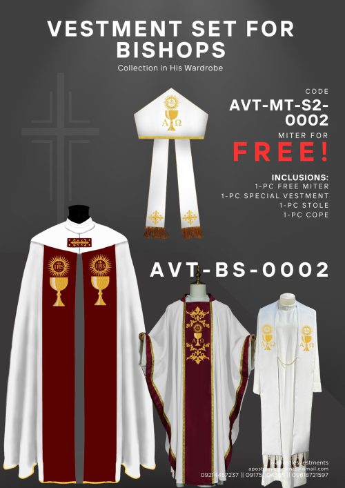 APOSTLE'S VESTMENTS BISHOP SET (AVT-BS-0002)