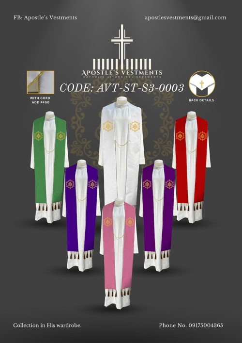 APOSTLE'S VESTMENTS STOLE DESIGN (AVT-ST-S3-0003)