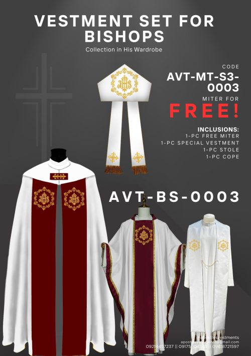 APOSTLE'S VESTMENTS BISHOP SET (AVT-BS-0003)