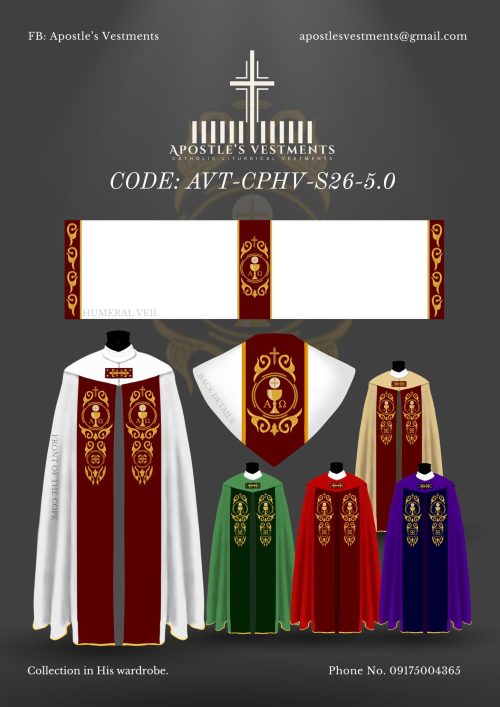 APOSTLE'S VESTMENTS COPE AND HUMERAL VIEL DESIGN (AVT-CPHV-S26-5.0)