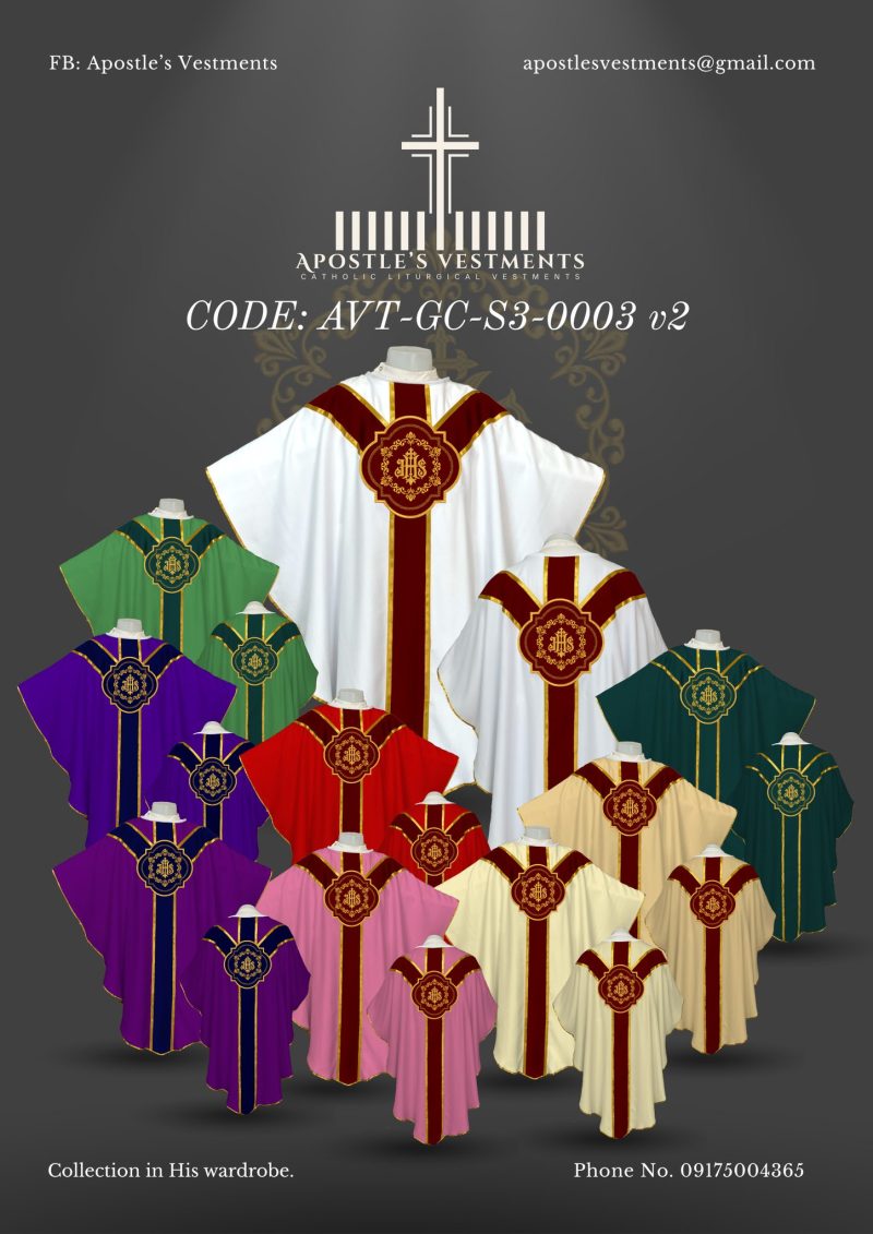 APOSTLE'S VESTMENTS GOTHIC CHASUBLE DESIGN (AVT-GC-S3-0003)