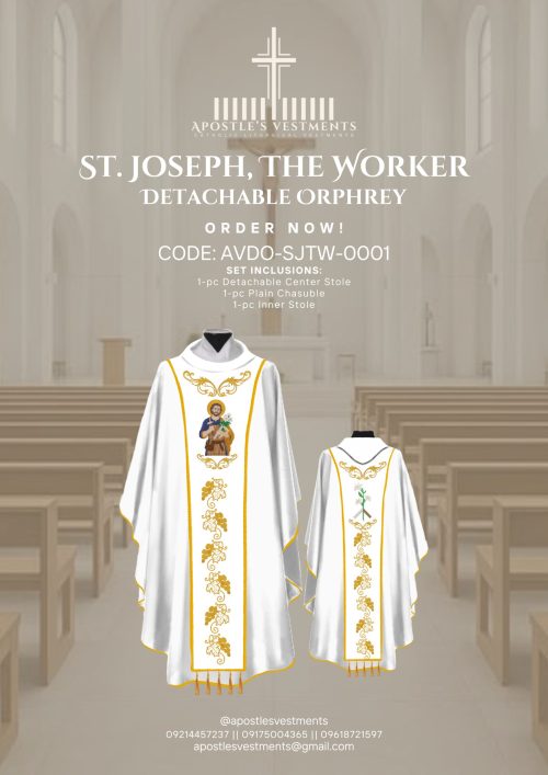 avdo-0001 ST. JOSEPH THE WORKER DETACHABLE ORPHREY DESIGNS (AVDO-SJTW-0001)
