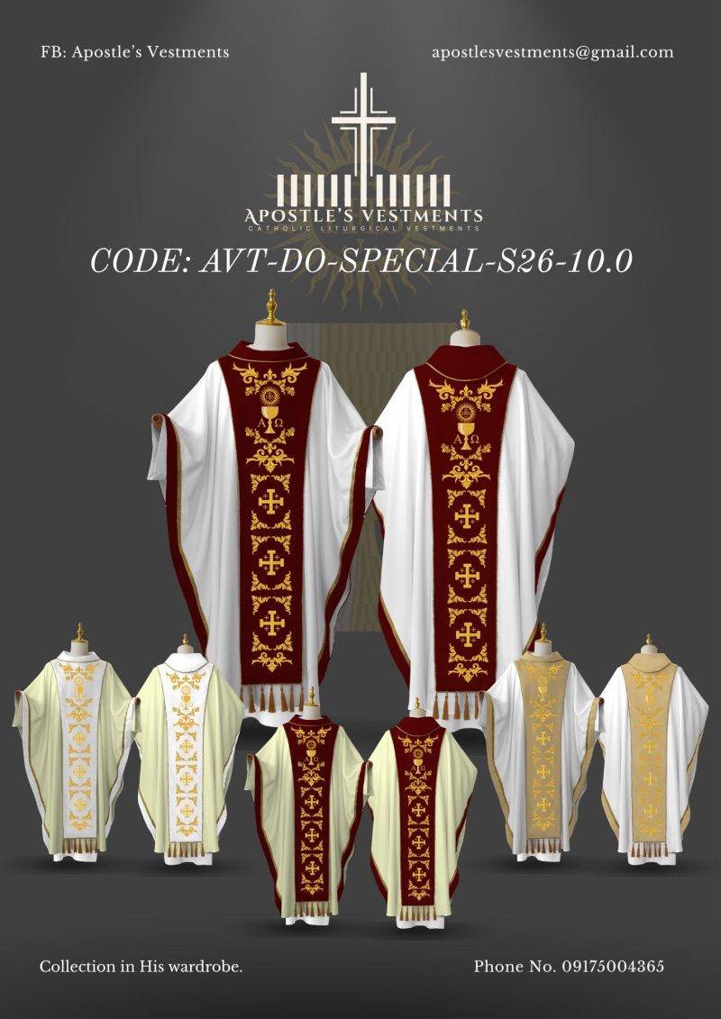 APOSTLE’S VESTMENT DETACHABLE ORPHREY DESIGN (AVT-DO-SPECIAL-2026-10.0)