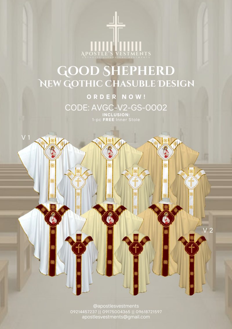 GOOD SHEPHERD GOTHIC CHASUBLE V2 DESIGNS (AVGC-V2-GS-0002)