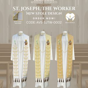 avs-0002 ST. JOSEPH THE WORKER STOLE DESIGNS (AVS-SJTW-0002)