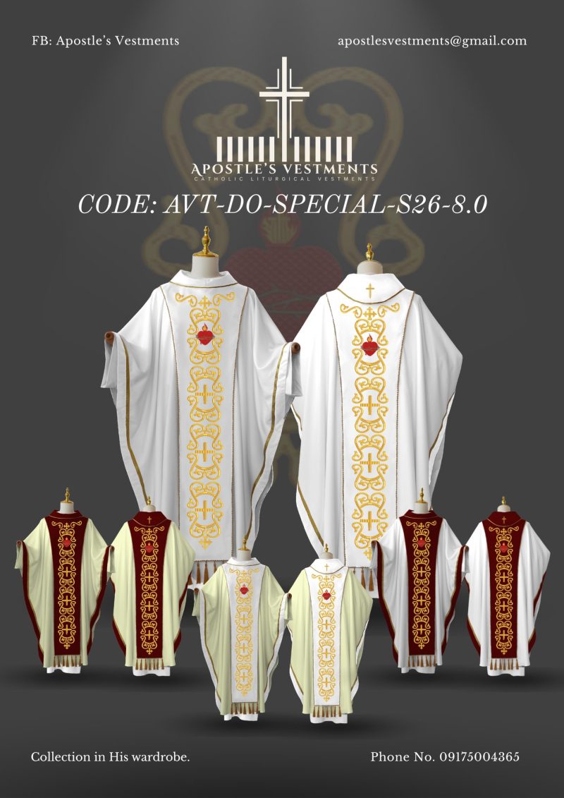 APOSTLE'S VESTMENT DETACHABLE ORPHREY DESIGN (AVT-SET-2026-0008)