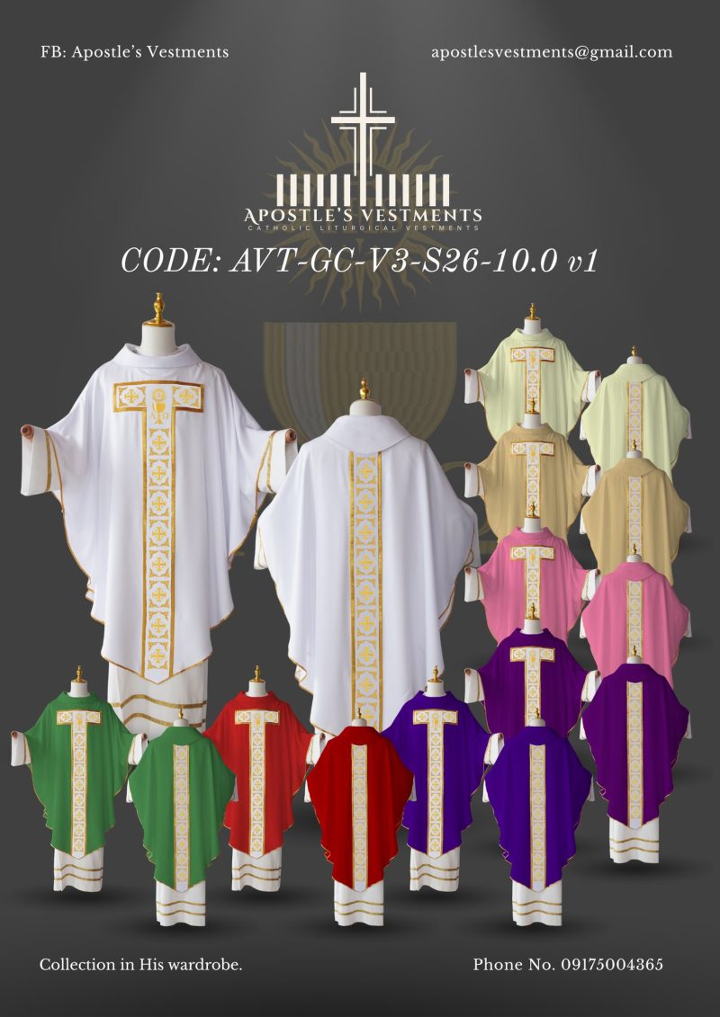 APOSTLE’S VESTMENT GOTHIC CHASUBLE DESIGN (AVT-GC-V3-2026-10.0)