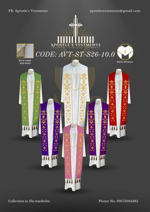APOSTLE’S VESTMENT STOLE DESIGN (AVT-ST-2026-10.0)