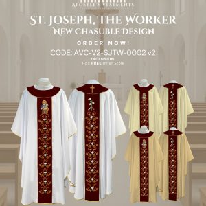 ST. JOSEPH THE WORKER CHASUBLE V2 DESIGNS (AVC-V2-SJTW-0002)