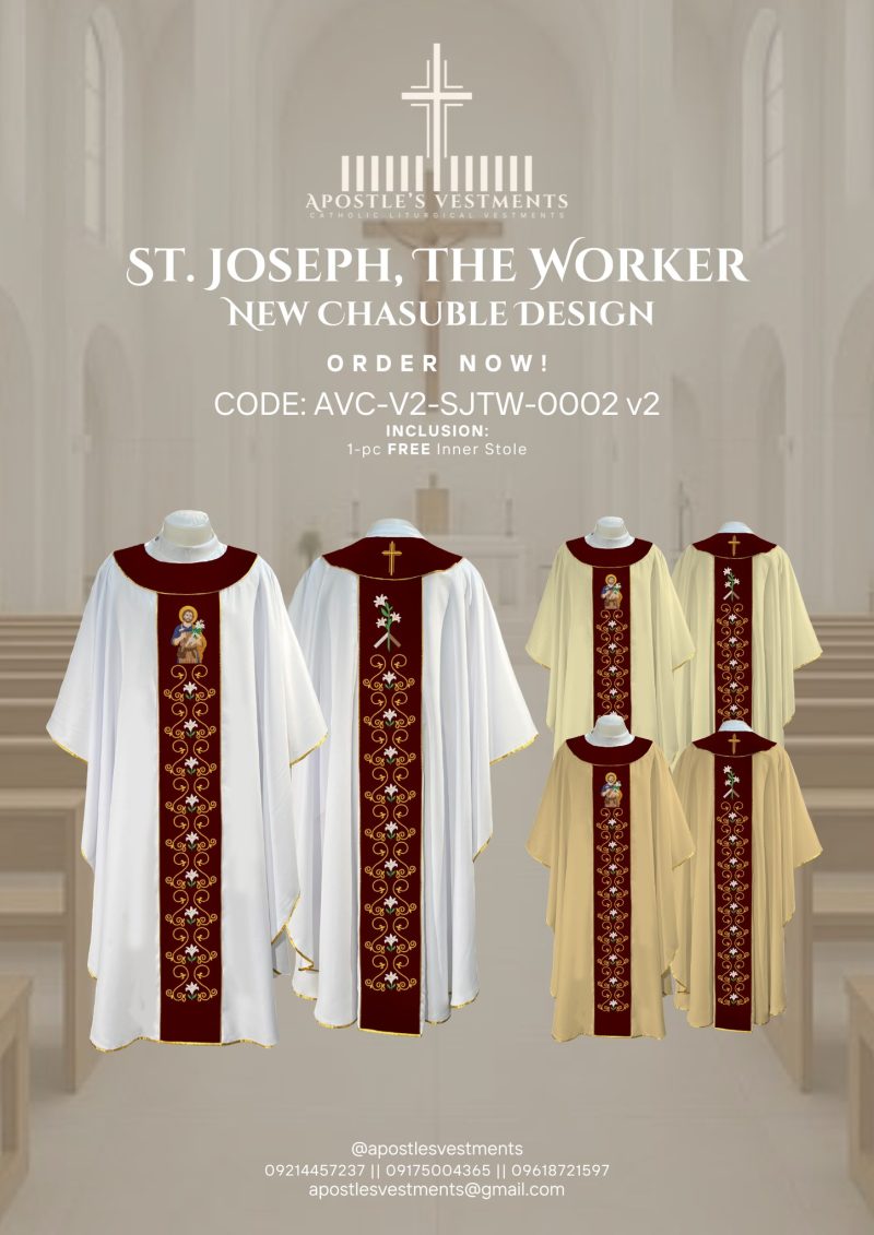 ST. JOSEPH THE WORKER CHASUBLE V2 DESIGNS (AVC-V2-SJTW-0002)