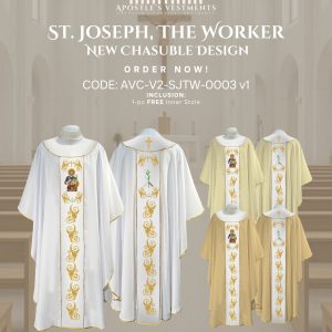ST. JOSEPH THE WORKER CHASUBLE V2 DESIGNS (AVC-V2-SJTW-0003)