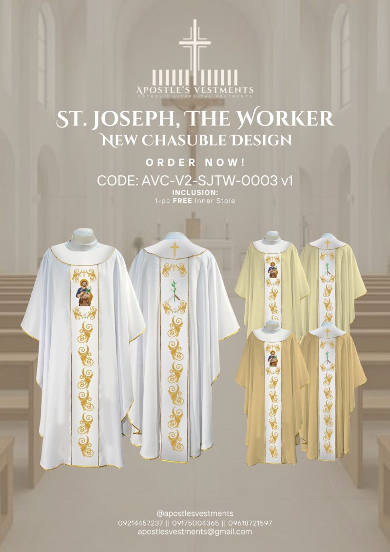 ST. JOSEPH THE WORKER CHASUBLE V2 DESIGNS (AVC-V2-SJTW-0003)