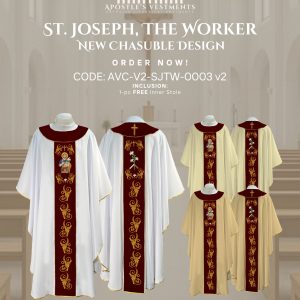 ST. JOSEPH THE WORKER CHASUBLE V2 DESIGNS (AVC-V2-SJTW-0003)
