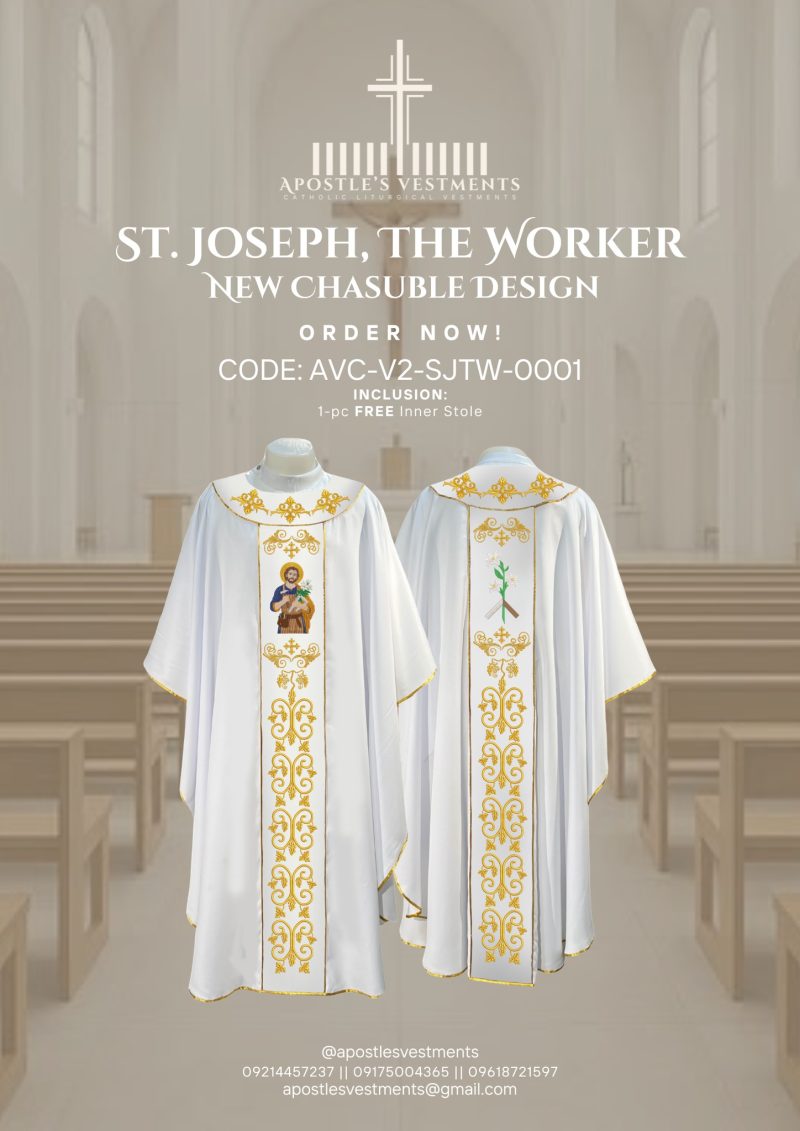 ST. JOSEPH THE WORKER CHASUBLE V2 DESIGNS (AVC-V2-SJTW-0001)